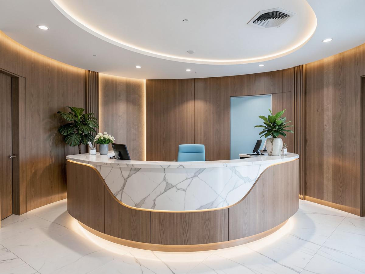 Calm, spa-like waiting lounge